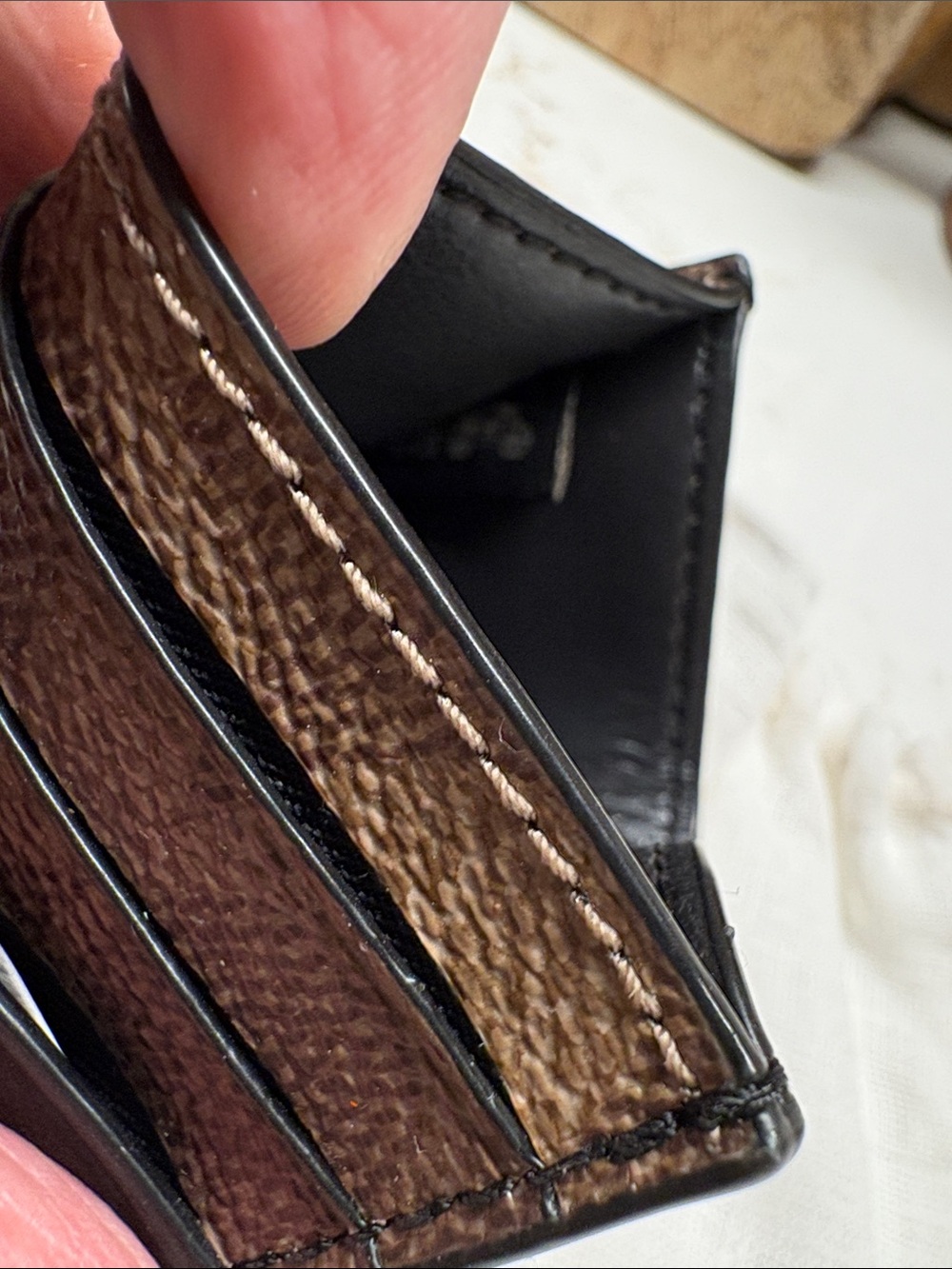 Coach Brown Leather Card Holder Unisex - Picture 5 of 6